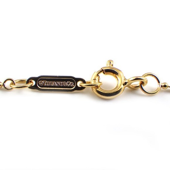 Tiffany Necklace Fleur de Lis Key Diamond Pink Gold